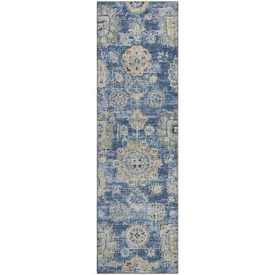 Premium Machine Washable Cerrito Blue Rug
