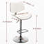 Ensemble de 2 tabourets de bar de style Mid-Century à hauteur de comptoir réglable pivotant à 360 ° pour îlot de cuisine / salle à manger / café, beige-328649972