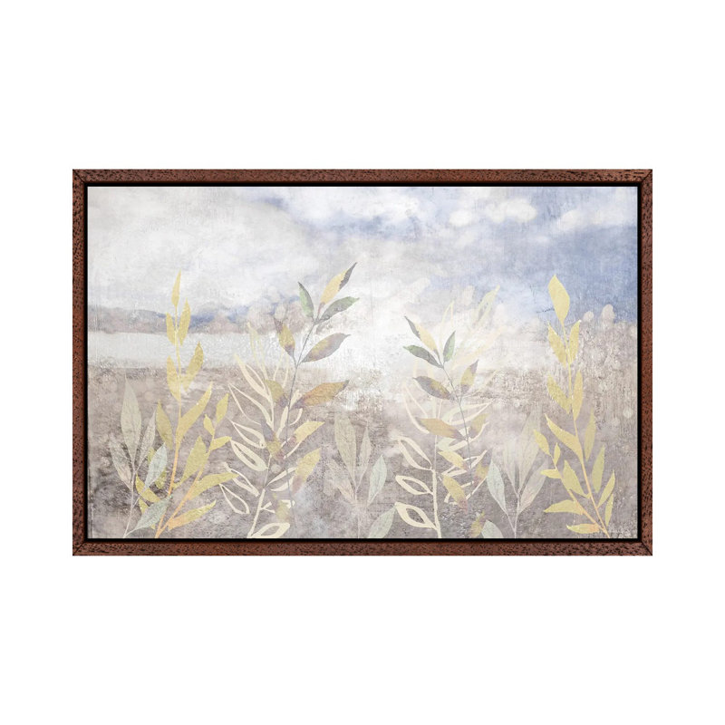 Wheat Field Botanical 1 Piece Wall Art on Canvas, 66.04 cm H x 45.72 cm W, Brown Floater Frame