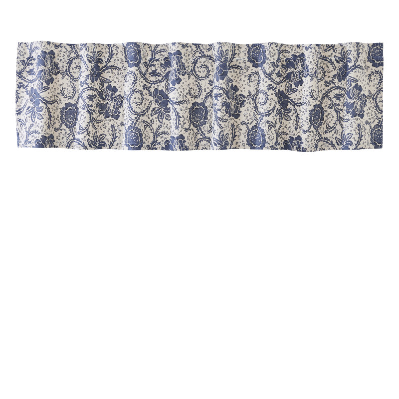 Besmira Cotton Floral Tailored Window Valance, 72" W x 16" L