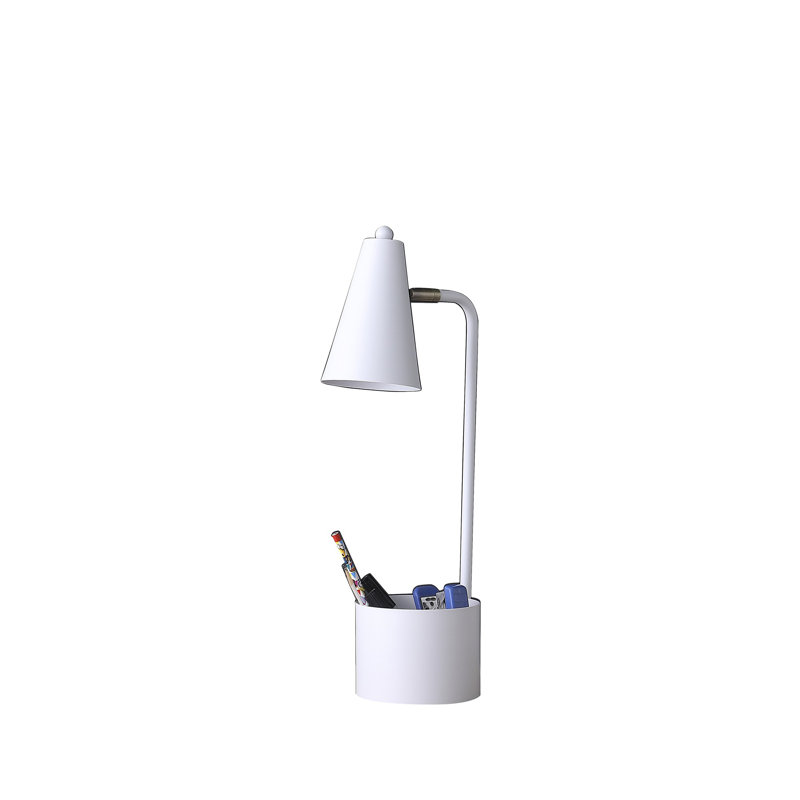 Lampe de bureau compacte 20 po en métal blanc