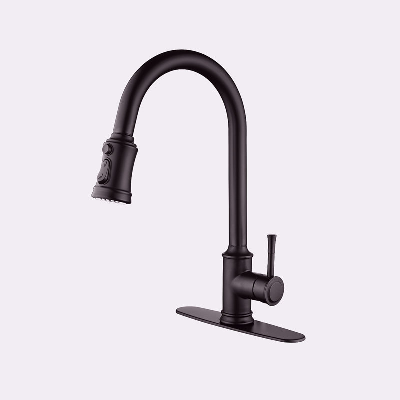 Robinet de cuisine tactile avec douchette extractible, Noir mat