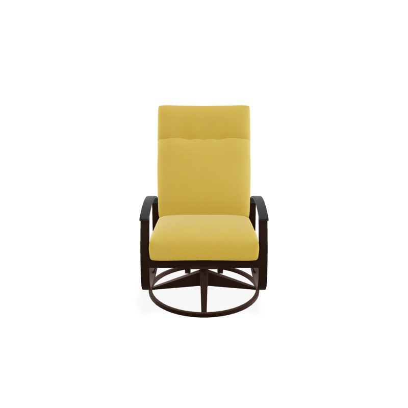 Chaise berçante pivotante réglable avec coussins Askar, Jaune 43A, Graphite classique P30, Kona texturé