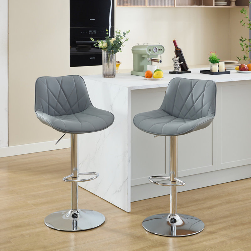 Counter Height Bar Stools Set Of 2, Gray