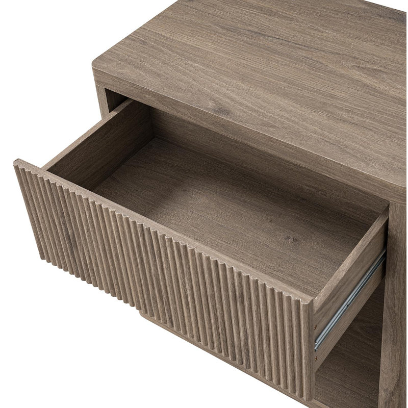Table de chevet avec rangement et tiroir, Grey