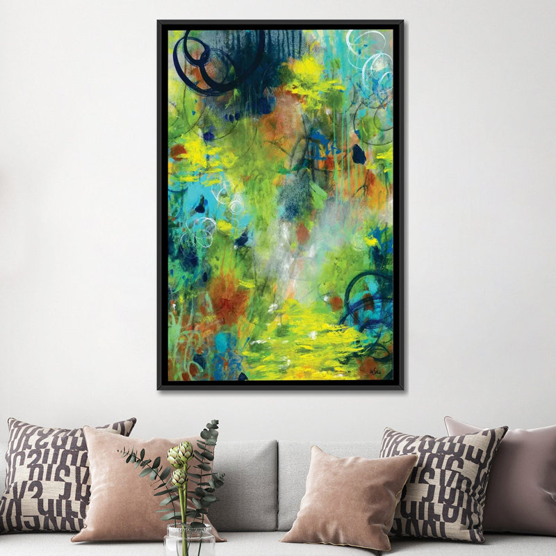 « calling », impression sur toile, H 26 po x l 18 po x P 1,5 po, Toile avec cadre noir, Pas de tapis