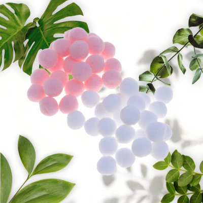 White Pompoms Arts and Crafts Balls - 200pcs