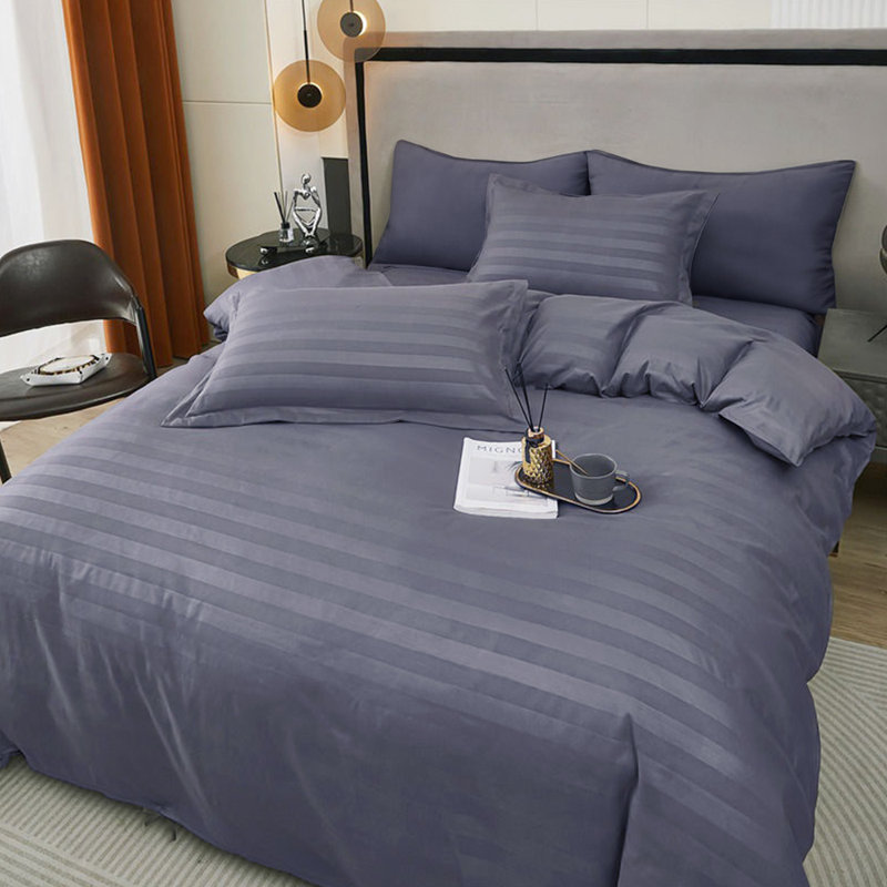 Polyester Solid Colour Duvet Cover Set with Pillow Shams Included