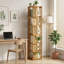 Bibliothèque à 6 niveaux pivotant à 360 ° en bambou, bibliothèque rotative autoportante à 4 côtés, tablette de rangement verticale peu encombrante pour les petits espaces, salon, chambre à coucher, bureau à domicile