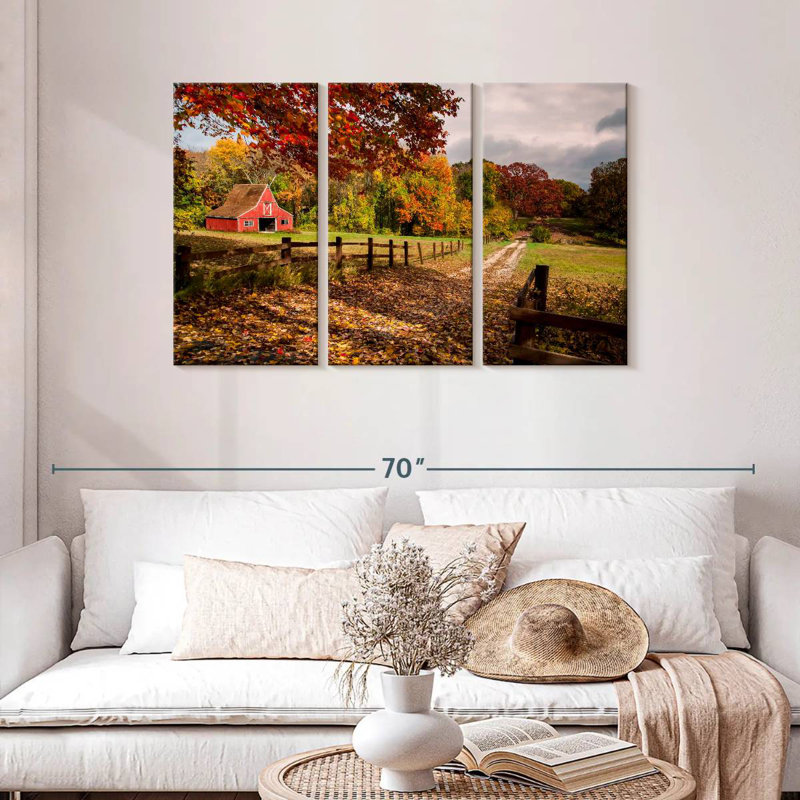 Lilie Rural Farm During Autumn, 28" H x 45" W