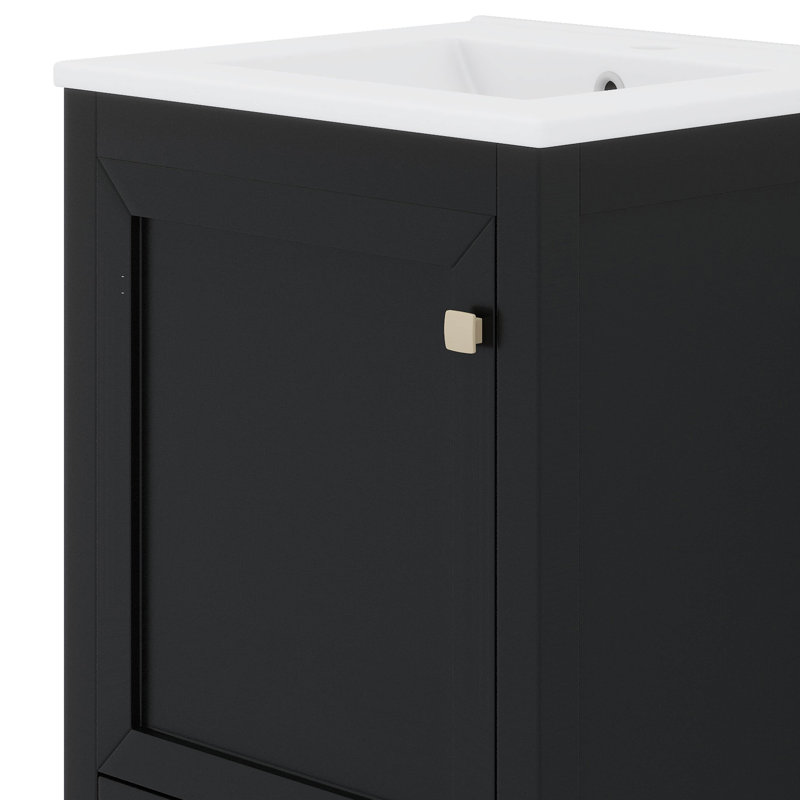 Organisez votre salle de bain avec ce meuble-lavabo de 20 po avec lavabo, Noir