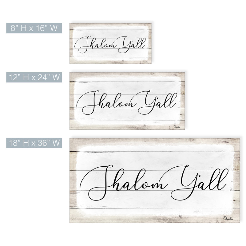 Reproduction d’art sur toile tendue « Shalom Y’a » par Olivia, H 12 po x l 24 po x P 1,5 po