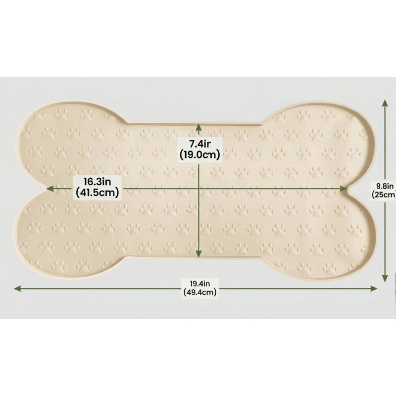 Tapis anti-dérapant épais en silicone pour chien, tapis d'alimentation pour chat imperméable avec rebord surélevé, plateau d'alimentation pour petits / moyens chiens et chats