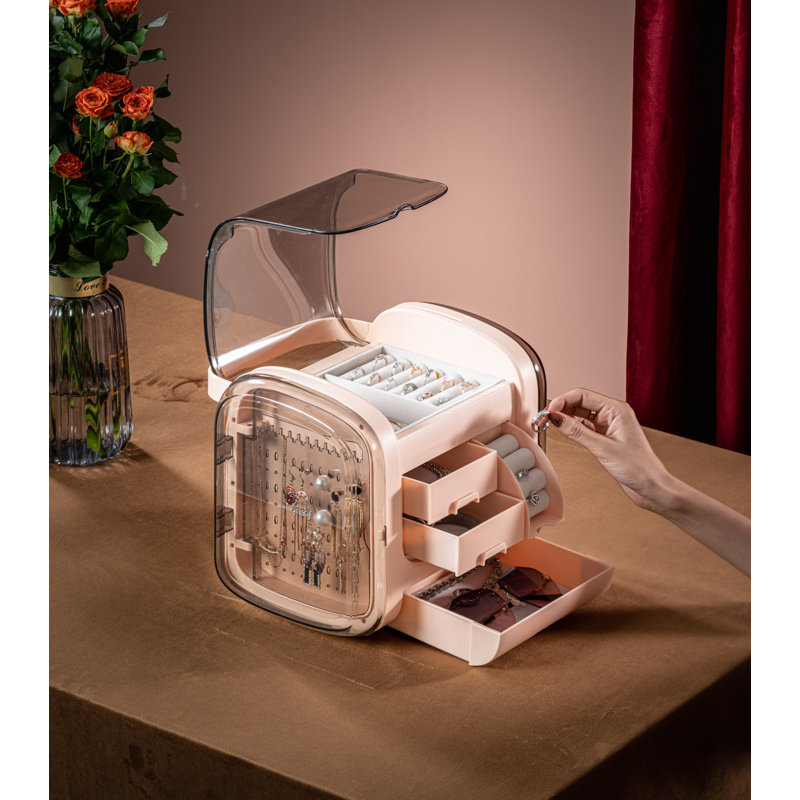 Color Jewelry Box + Drawers, Pink