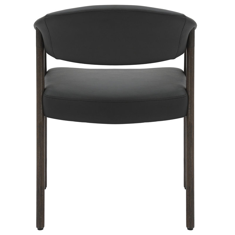 Ensemble de 2 chaises de salle à manger Betza noires et noyer foncé, Noir