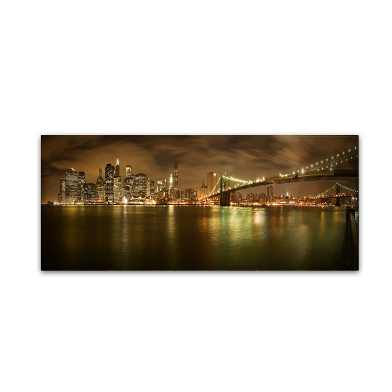 « new york horizon », reproduction d’impression sur toile tendue, H 10 po x l 24 po
