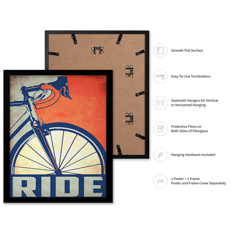 Faire du vélo, Black Framed, Poster, 24"H x 32"W