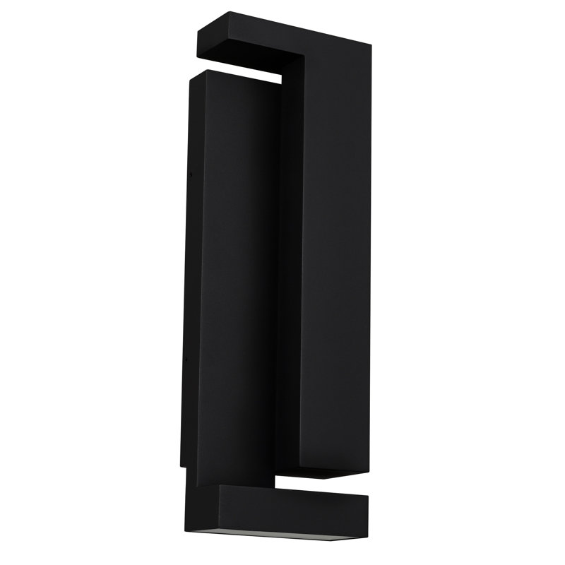 Applique murale à DEL 45,7 cm (18 po), 3 températures de couleur sélectionnables, intensité variable, DEL écoénergétique, diffuseur en verre sérigraphié haute performance, applique en acier noir avec 3000 K / 4000 K / 5000 K sélectionnables, 850