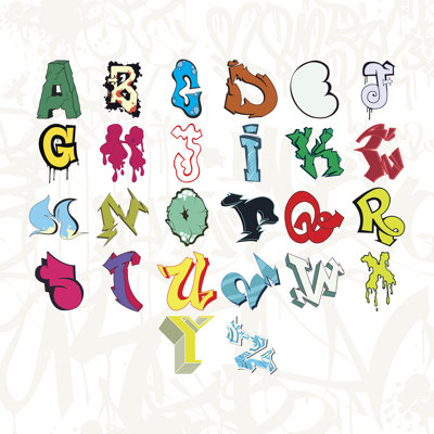 Graffiti Font - Wrapped Canvas Print