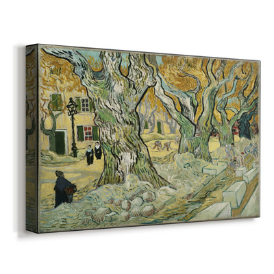 The Large Plane Trees (Road Mender at Saint-Remy), 1889 - Vincent van Gogh, toile tendue avec châssis