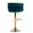 20.5" W Adjustable Height Swivel Velvet Bar Stool with Metal Base-2054833456
