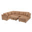Canapé d'angle en forme de U avec pouf de rangement amovible et revêtement en chenille