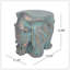 Tabouret de jardin éléphant, patine cuivre