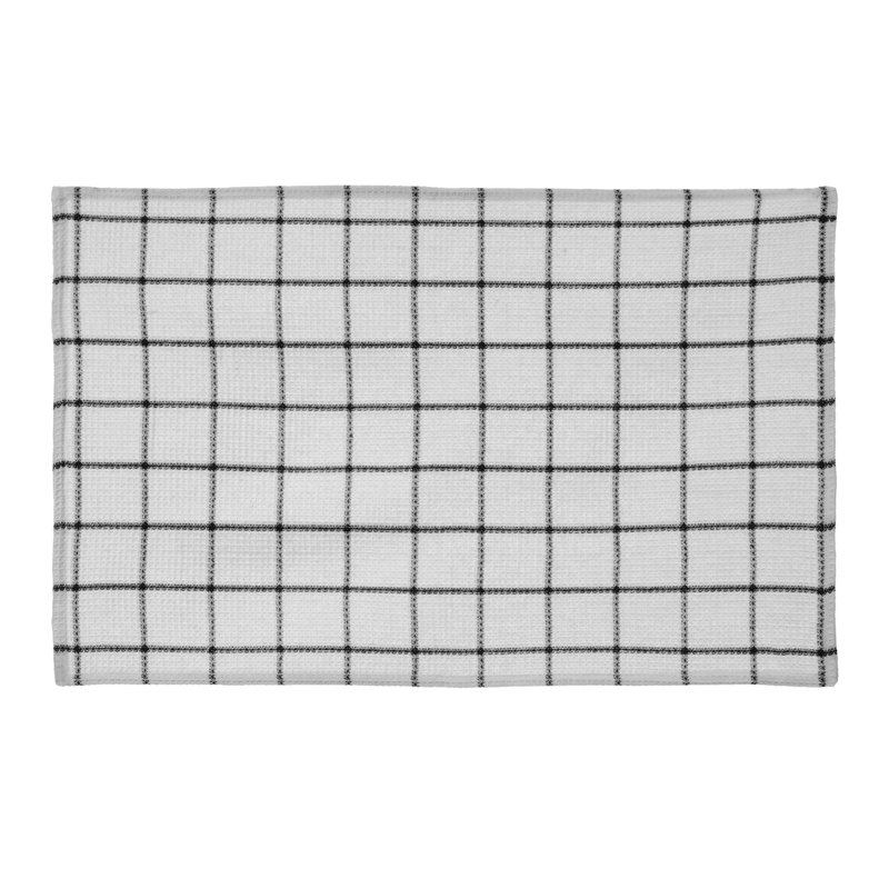Cotton Waffle Tea Towel Kitchen Towel, Black