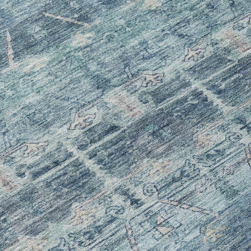 Machine Washable Indoor/Outdoor Chantille ACN2725 Global Rug, Denim, 8' x 10'