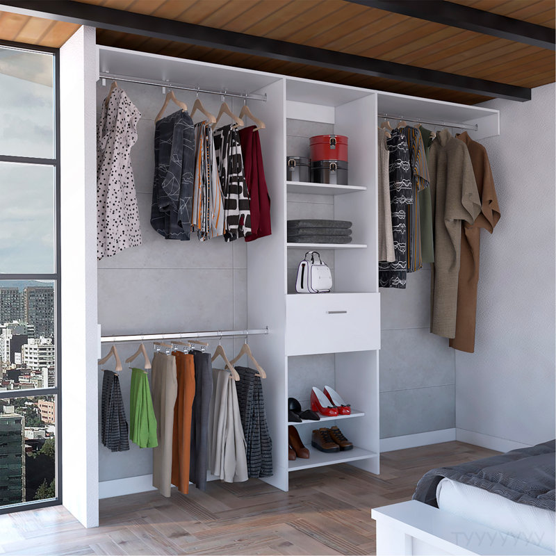 250 Closet System British, Bedroom, White, White