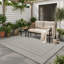 Tapis intérieur/extérieur géométrique gris/blanc résistant aux UV-671766037