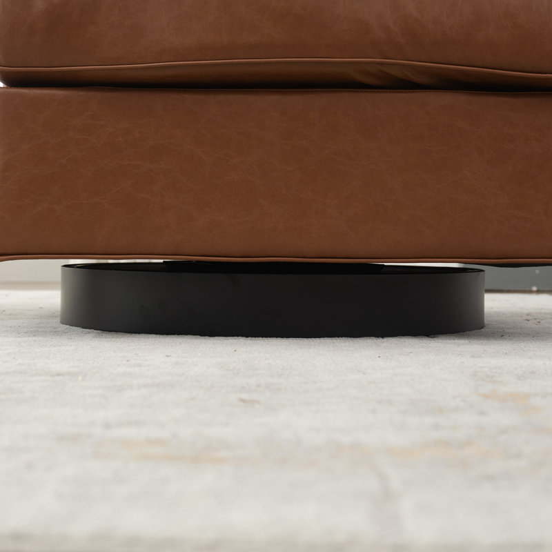 Fauteuil pivotant en similicuir, Similicuir café