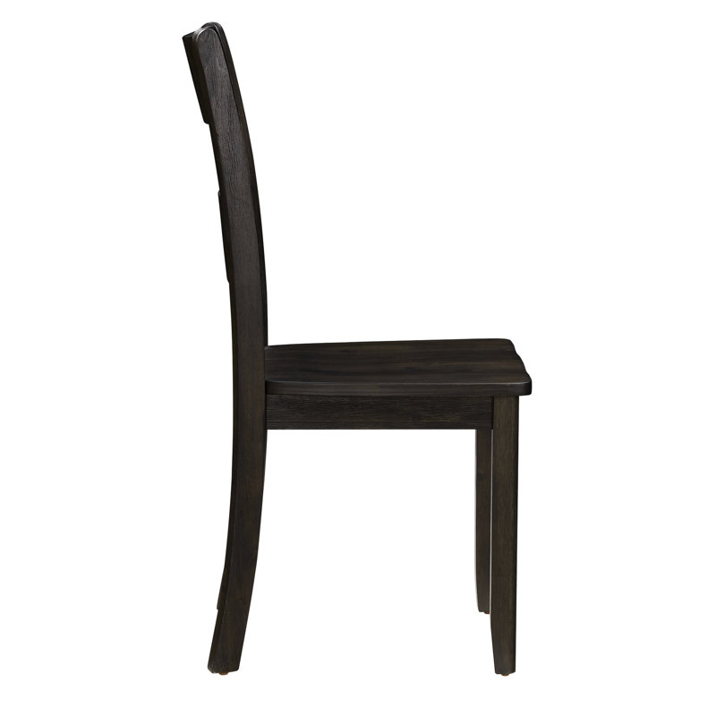 Chaise en bois à finition noyer (2 pièces), dossier haut sans accoudoirs pour la salle à manger, dossier solide, dossier arrondi de 18 mm d'épaisseur, pieds fuselés, capacité de poids de 220 lb, profondeur de siège de 16 po, paire de pattes vieillies de 18 po