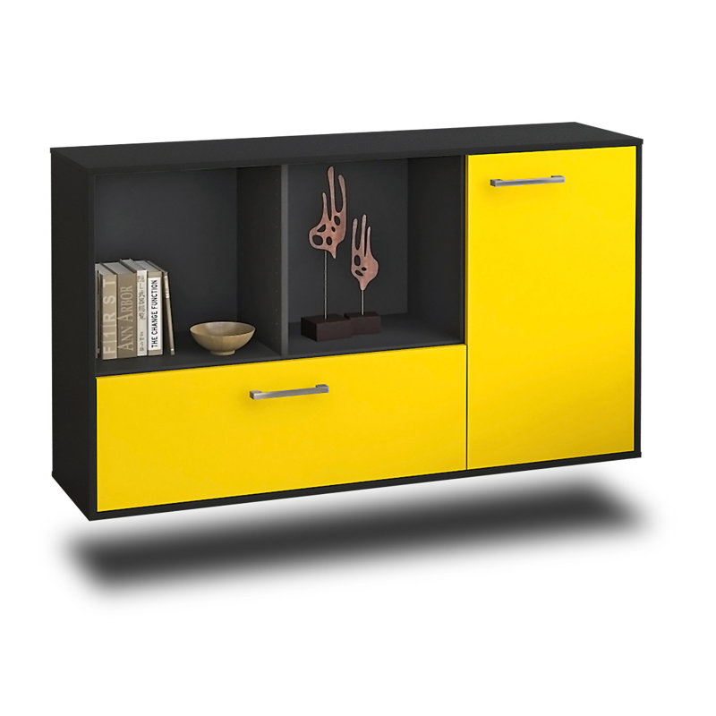 Palmdale Unfinished TV Stand for TVs up to 70", Yellow/Anthracite