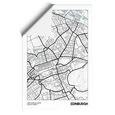 Map Edinburgh UK - Frameless Print