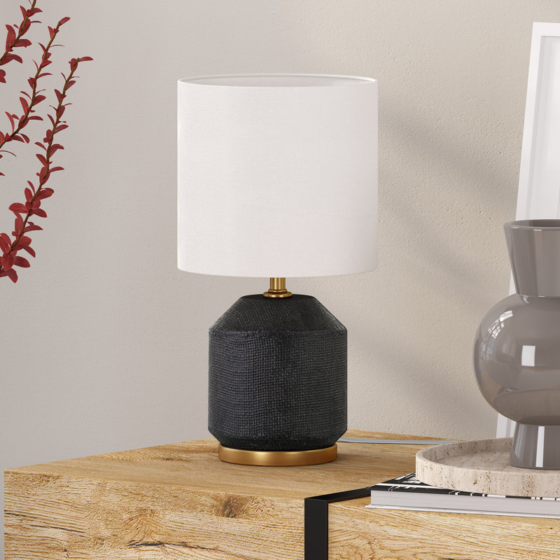 Lampe de table Esther, Noir/laiton
