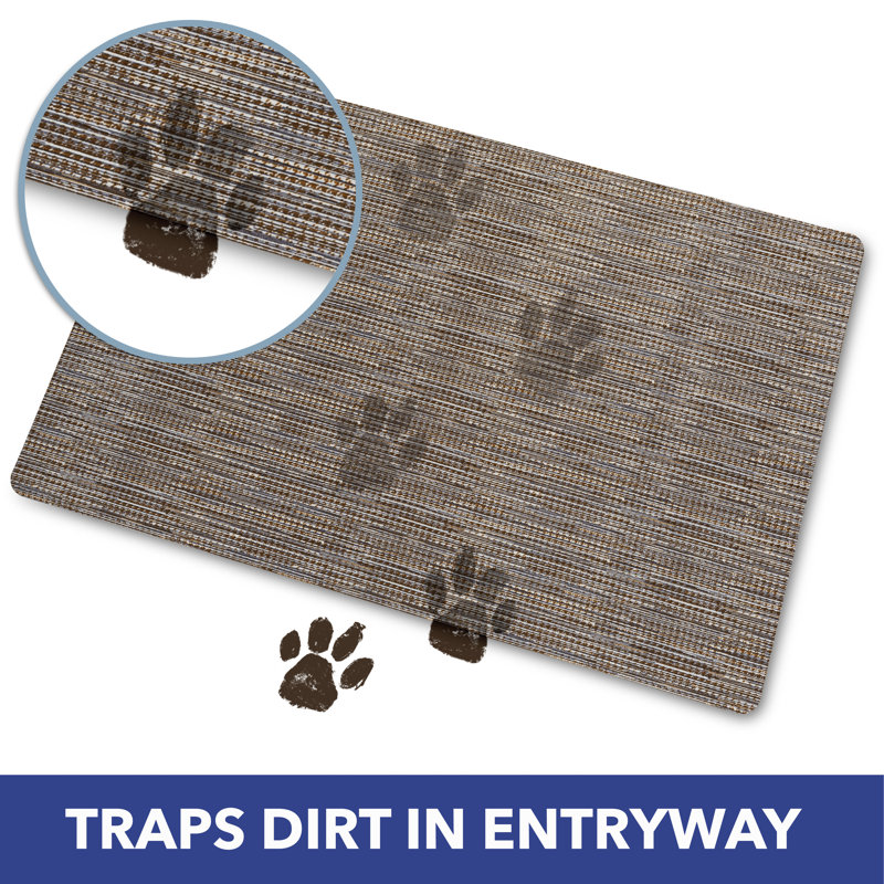 Smooth Step Grey and Gold Houndstooth Utility Mat