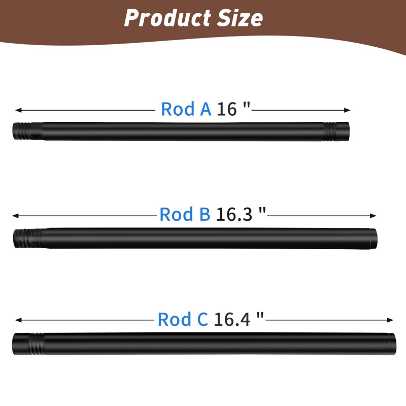 Lachina Arnel 1 Inch Window Curtain Rod with Aluminium Finials, Single Curtain Rods for Windows, Matte Black, 66" - 120"