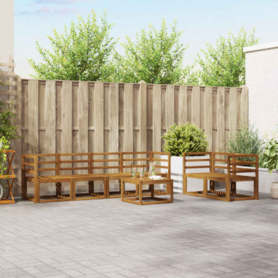  Outdoor Sofa Set 7 Pcs Solid Acacia Wood Sectional Garden Furniture