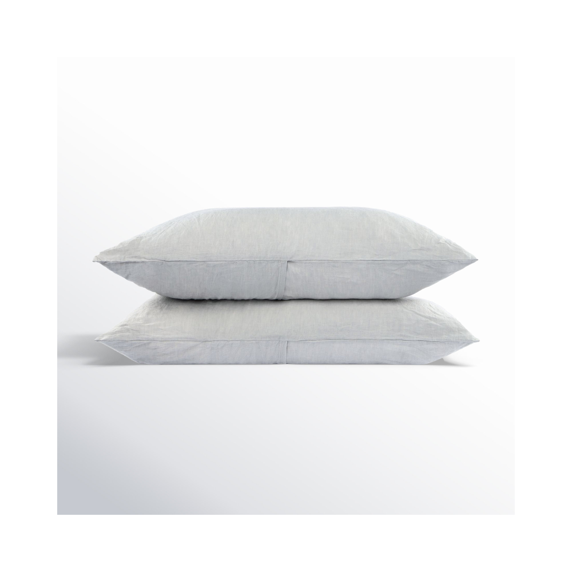 100% French Linen Pillowcase Set, Pebble Heather, Standard Pillowcase