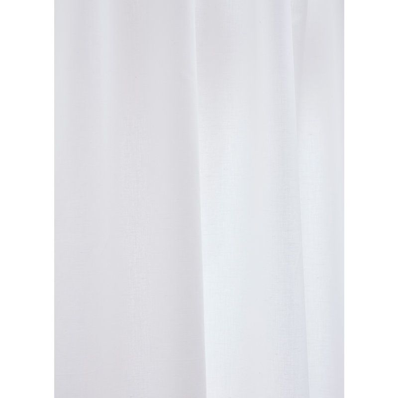 Cotton Linen Curtain with Rod Pocket, 52" W x 63" L, White