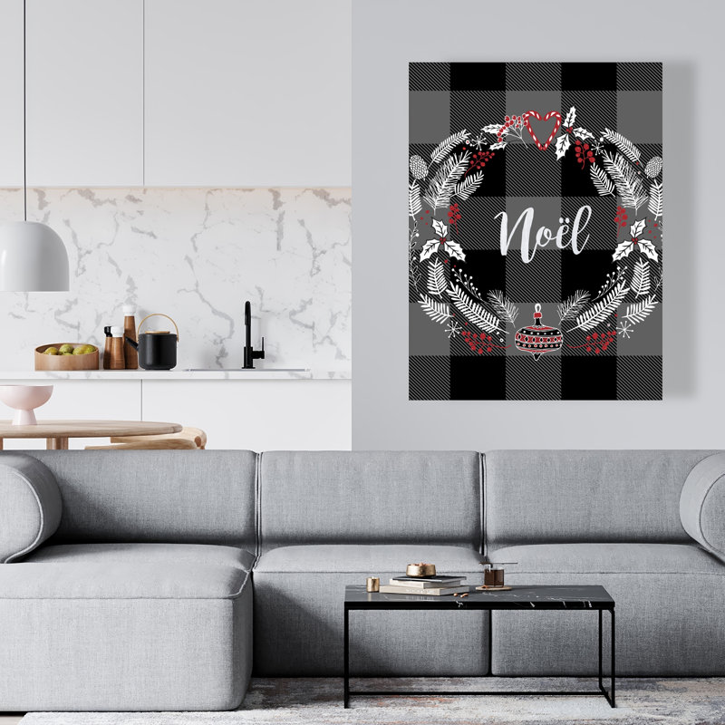 Couronne de Noël - toile rouge des Fêtes pour la décoration intérieure