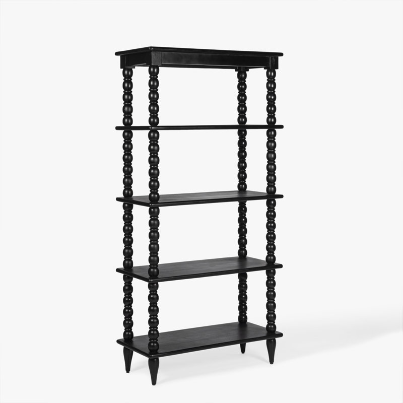 Isabel Spindle Tall Black Rectangular Bookcase