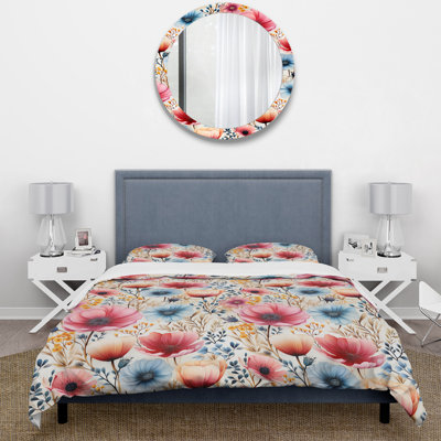Multicolor Watercolor Wonderland Floral Pattern II Duvet Cover Set