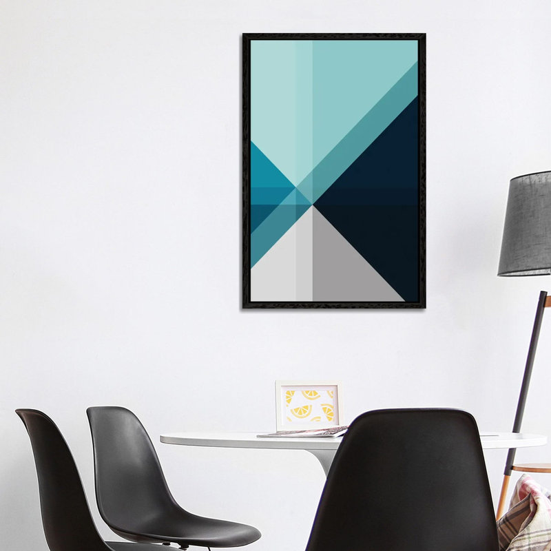 Geometric XVIIIV - Print on Canvas, 101.6 cm H x 66.04 cm W, Black Framed
