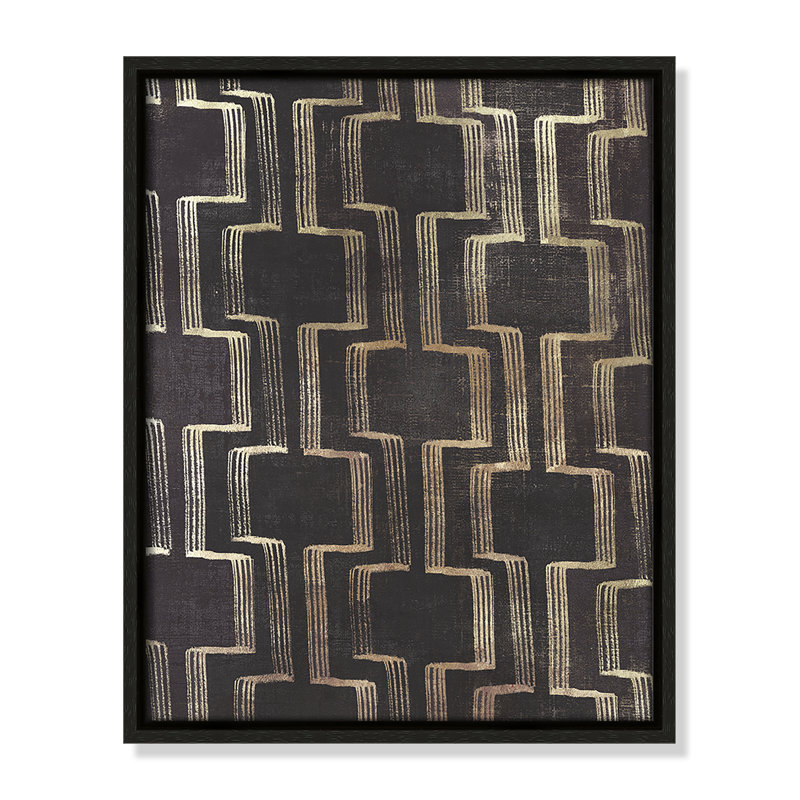 «Symphony in Motion I Print» par Emma Peal, Toile encadrée flottante espresso, Pas de tapis, H 15,5 po x l 12,5 po x P 2 po
