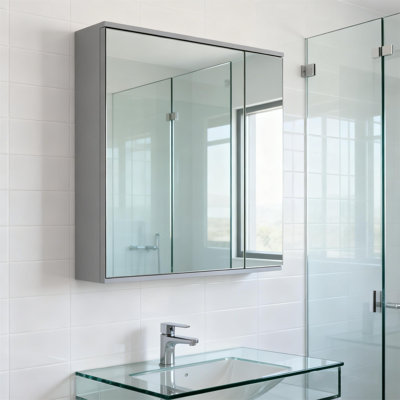 54mm W 60mm H Wall Mounted Required Medicine Cabinet Mirror