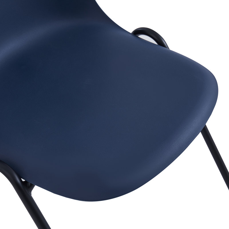 Chaise de salle à manger berlinoise empilable en plastique Berlin, Bleu espace