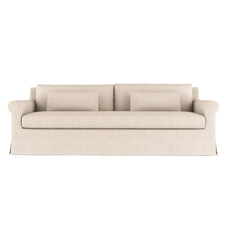 Sofa, Velvet Oyster, 34" H x 96" W x 42" D