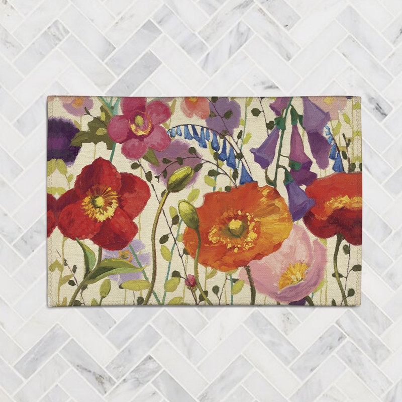  Tapis en chenille Blossoming Printemps, Rectangle 4 pi x 6 pi